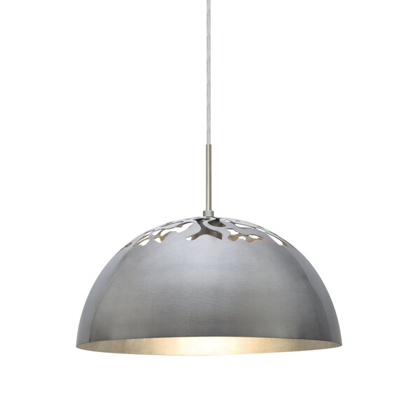 Besa Lighting Gordy Cord Pendant, Satin Nickel with Silver Reflector, Satin Nickel, 1x60W Incandescent 1JT-GORDY-SN - main